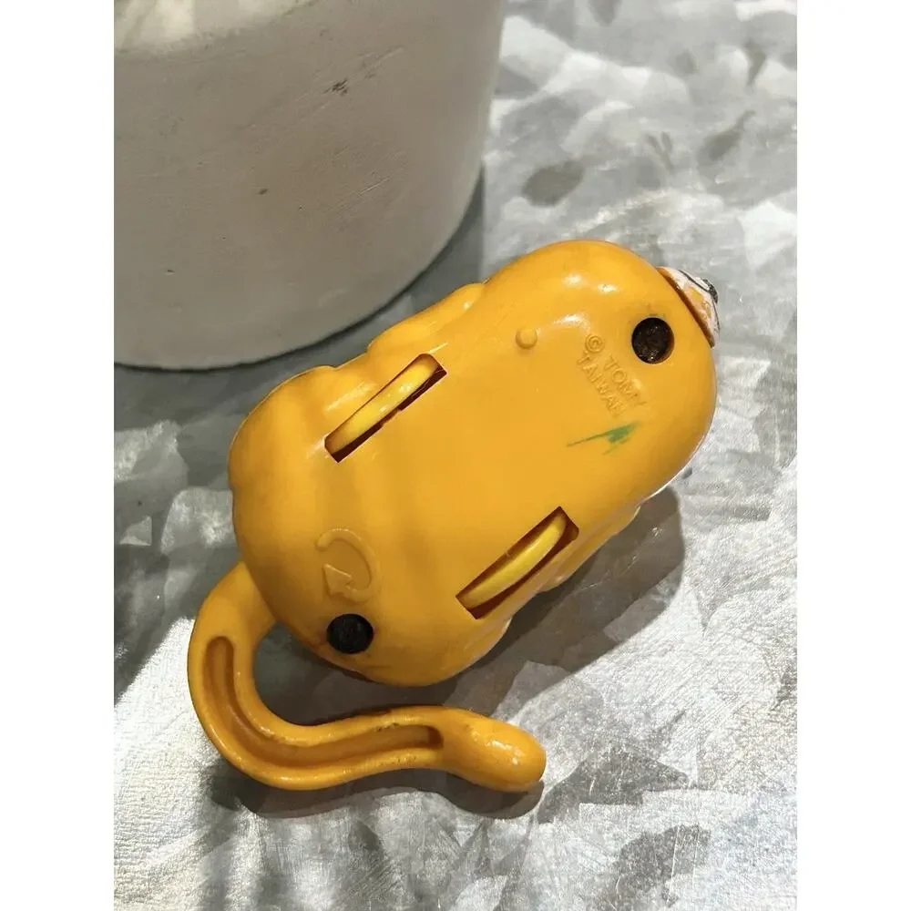Vintage 1980's TOMY Taiwan Wind‎ Up Rollovers Orange Plastic Cat Figure Toy